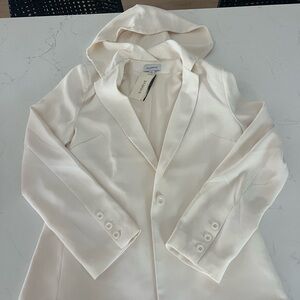Evereve Cream Blazer with Hood